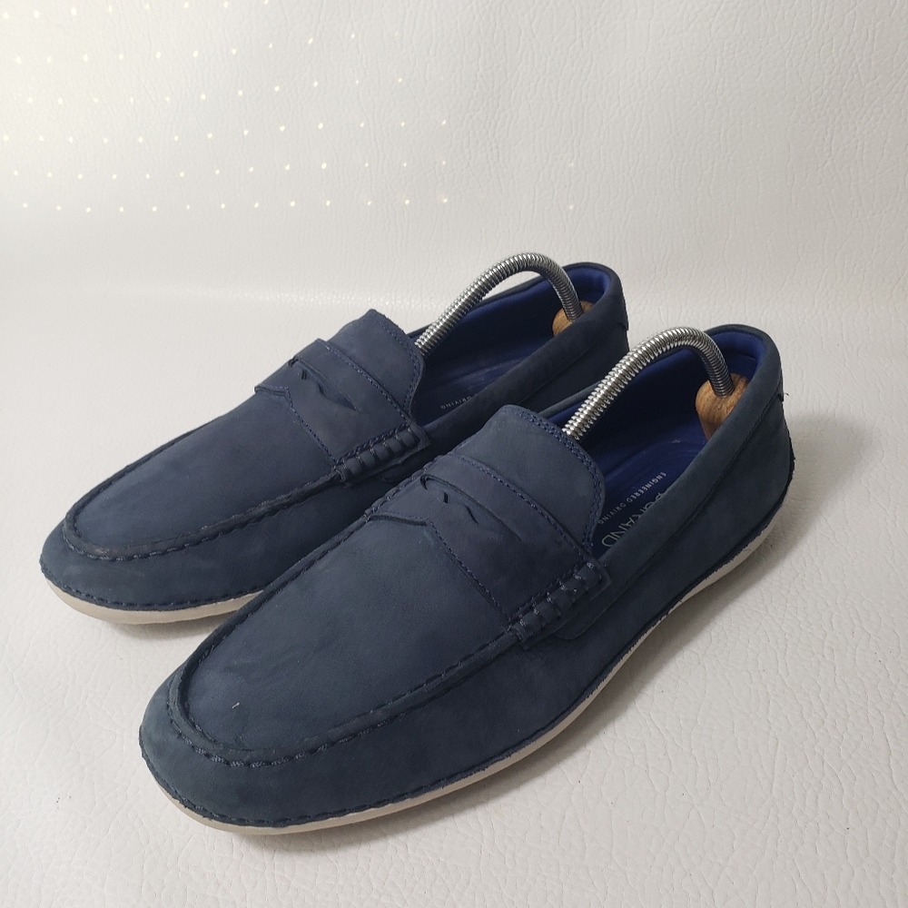 Cole Haan Grand.Os Men Shoes Size 11 M Blue Suede Moccasin C24717